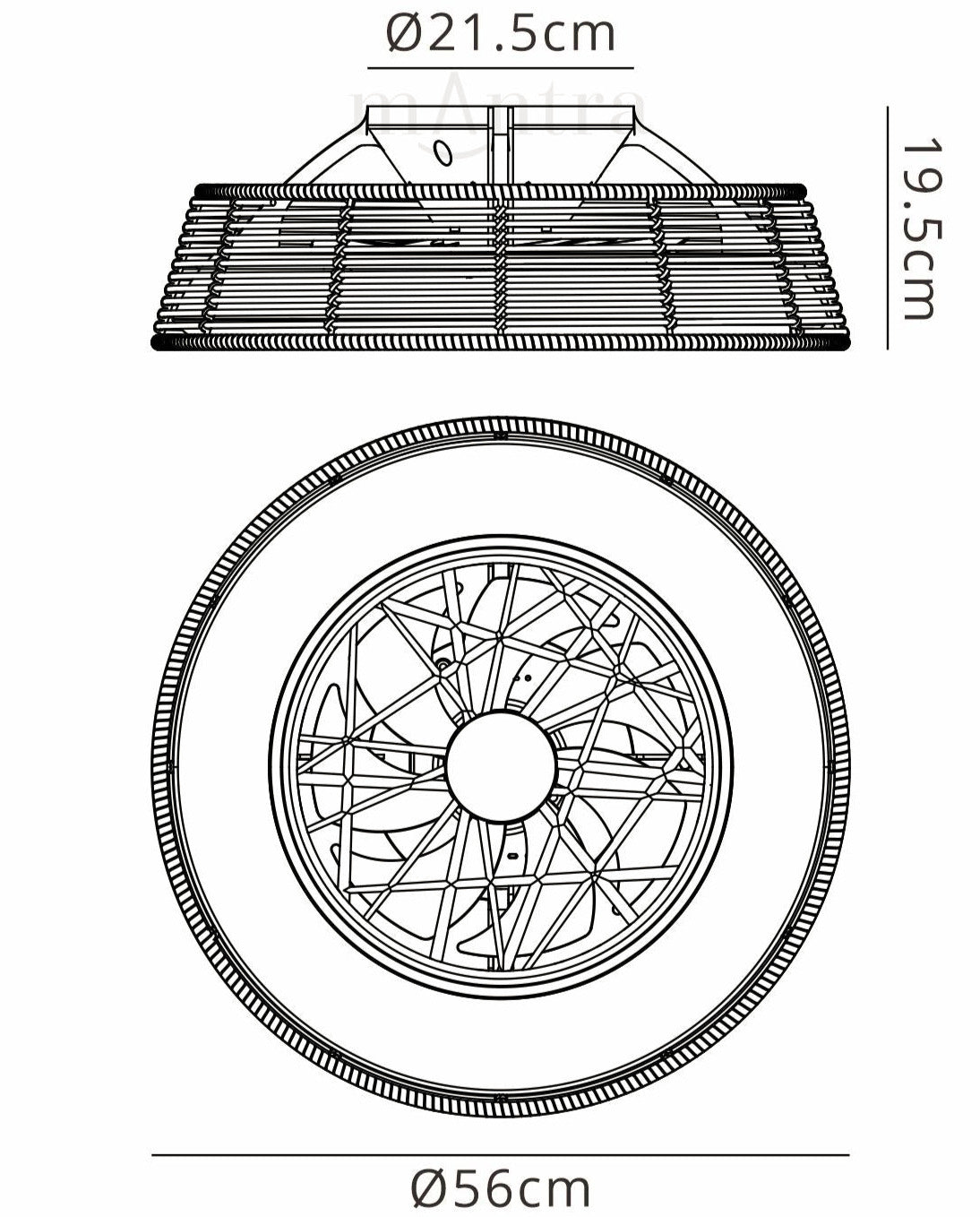 Mantra - Indonesia Mini LED Dimmable Ceiling Light With Built - In Fan - Remote Control - Luminosity Designs Ltd