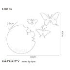Diyas Home - Infinity Cutout Butterfly Clock - Luminosity Designs Ltd