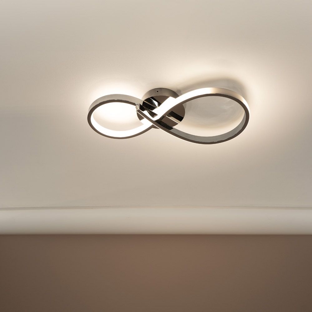 lse - Infinity IP44 Bathroom Rated LED Neon Style Swirled Flush Ceiling Light - Luminosity Designs Ltd