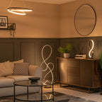 LSE - Infinity LED Matte Black Swirl Floor Lamp - Luminosity Designs Ltd