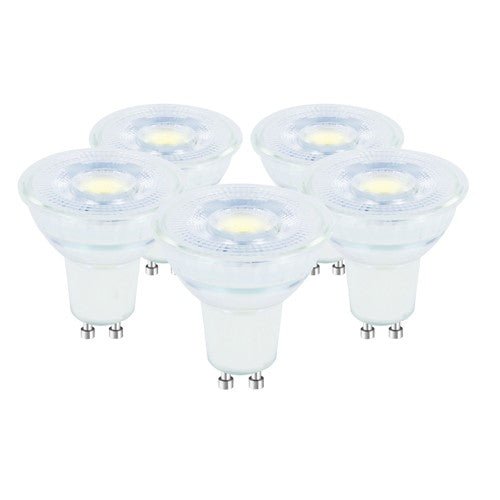 Crompton - Integral Medium Powered LED Glass GU10 Spot Lamp Bulb (PACK OF 5) - Luminosity Designs Ltd