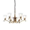 Endon - Interiors 1900 Columbia Antique Brass and Glass Finish Chandelier, 6x E14 - Luminosity Designs Ltd