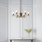 Endon - Interiors 1900 Columbia Antique Brass and Glass Finish Chandelier, 6x E14 - Luminosity Designs Ltd