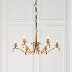 Endon - Interiors 1900 Columbia Antique Brass and Glass Finish Chandelier, 6x E14 - Luminosity Designs Ltd