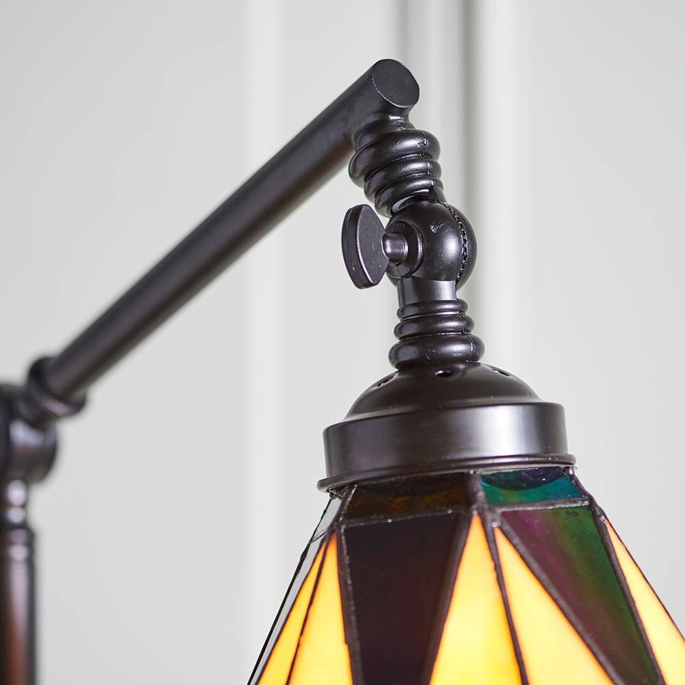 Endon - Interiors 1900 Dark Star Tiffany Task Floor Lamp - Luminosity Designs Ltd