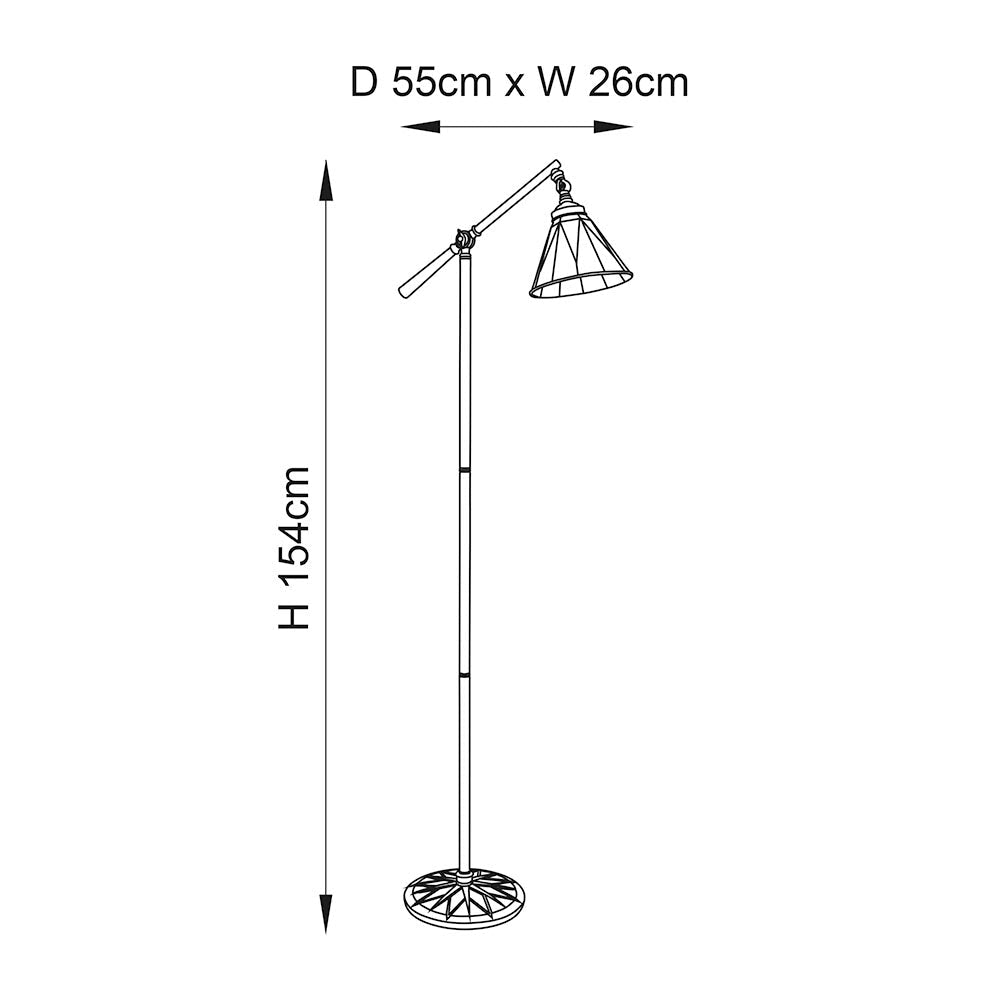 Endon - Interiors 1900 Dark Star Tiffany Task Floor Lamp - Luminosity Designs Ltd