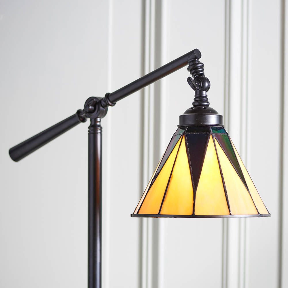 Endon - Interiors 1900 Dark Star Tiffany Task Floor Lamp - Luminosity Designs Ltd