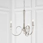 Luminosity Designs - Interiors 1900 Fabia Light Polished Nickel Finish Chandelier, 3x E14 - Luminosity Designs Ltd