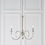 Luminosity Designs - Interiors 1900 Fabia Light Polished Nickel Finish Chandelier, 3x E14 - Luminosity Designs Ltd