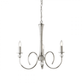 Luminosity Designs - Interiors 1900 Fabia Light Polished Nickel Finish Chandelier, 3x E14 - Luminosity Designs Ltd