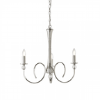 Luminosity Designs - Interiors 1900 Fabia Light Polished Nickel Finish Chandelier, 3x E14 - Luminosity Designs Ltd