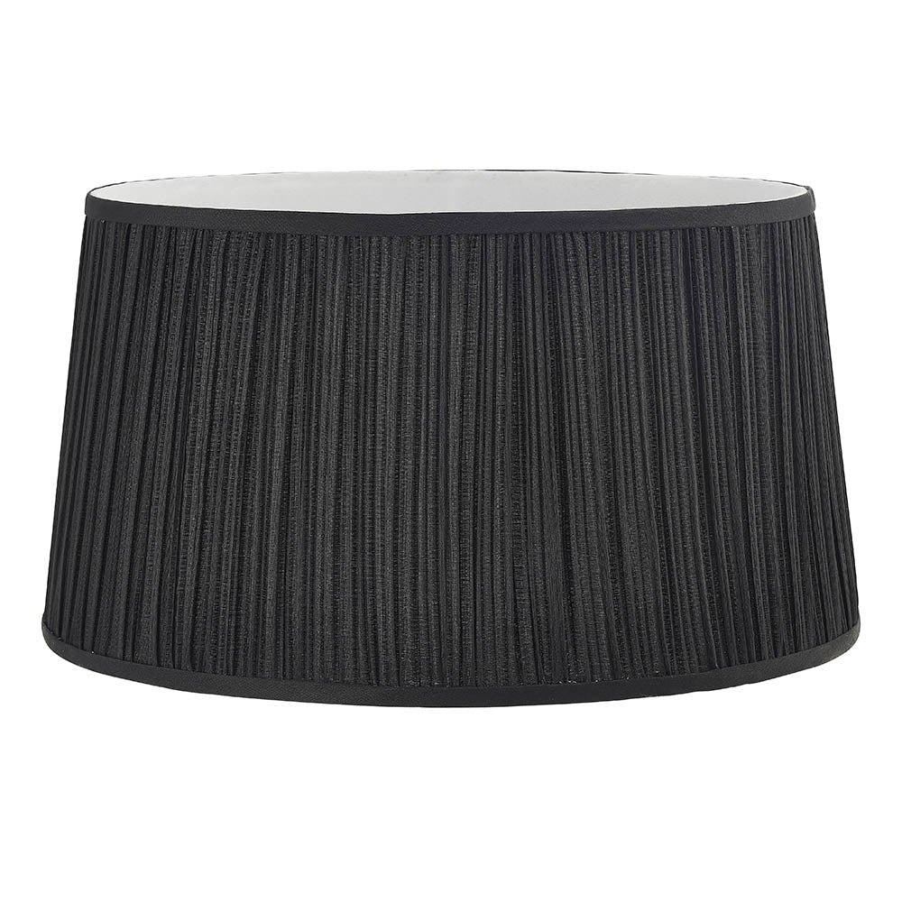Endon - Interiors 1900 Kemp 17" Oval Pleated Black Shade - Luminosity Designs Ltd