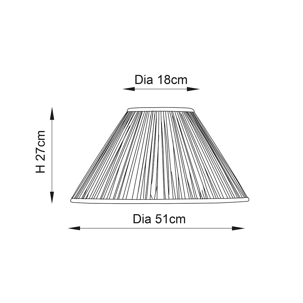 Endon - Interiors 1900 Matilda 20" Oyster Pleated Conical Shade with Duplex Ring - Luminosity Designs Ltd