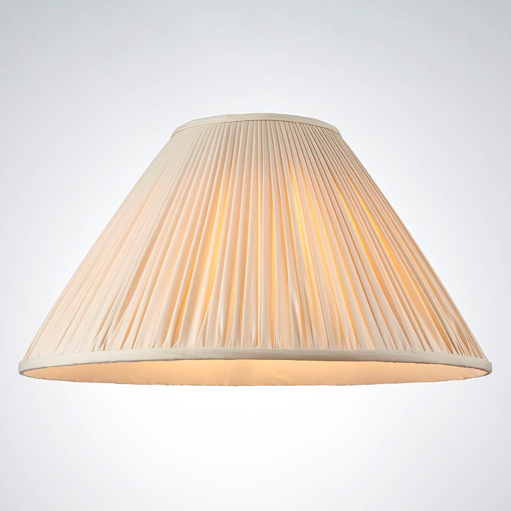 Endon - Interiors 1900 Matilda 20" Oyster Pleated Conical Shade with Duplex Ring - Luminosity Designs Ltd
