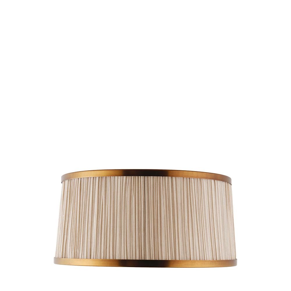 Endon - Interiors 1900 Suffolk Pleated 13" Beige and Antique Brass Shade - Luminosity Designs Ltd
