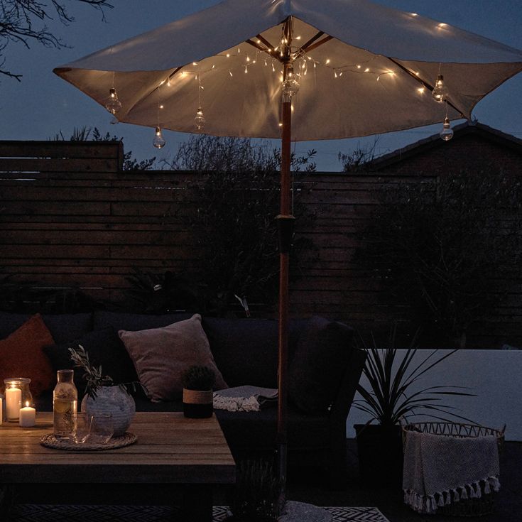 LSE - IP44 Warm White Battery Operated Parasol Lights - Luminosity Designs Ltd