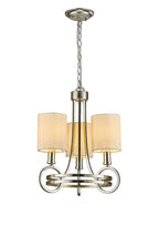 Diyas - Isabella Pendant With Beige Shade, 3 Light E14 , Antique Silver/Teak Plated (Diyas IL31701) - Luminosity Designs Ltd