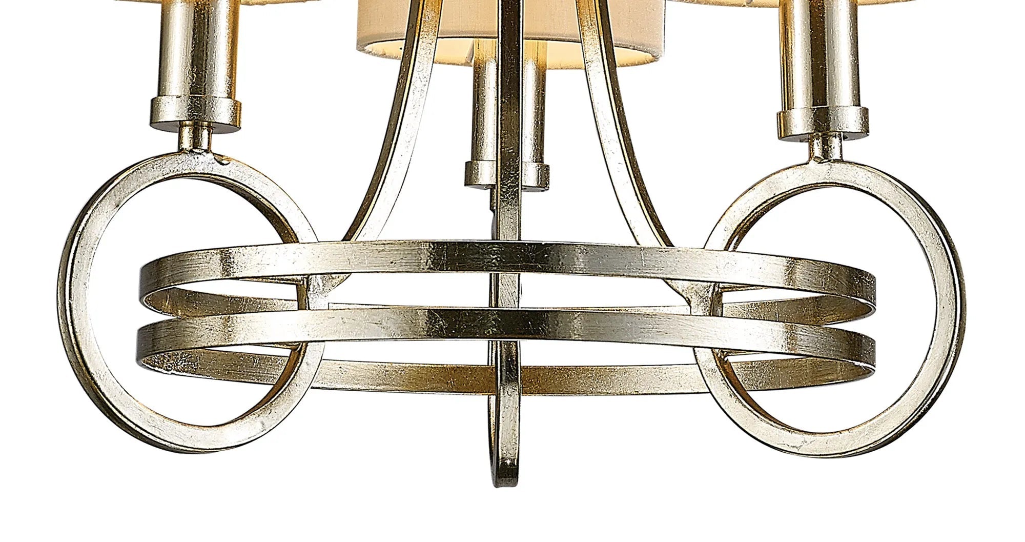 Diyas - Isabella Pendant With Beige Shade, 3 Light E14 , Antique Silver/Teak Plated (Diyas IL31701) - Luminosity Designs Ltd