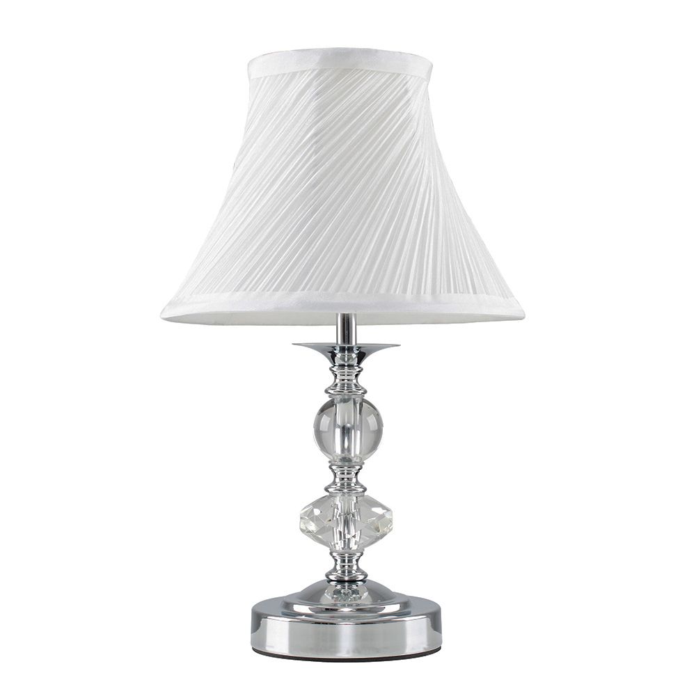 lse - Jagier Glass Touch Table Lamp With White Swirled Shade - Luminosity Designs Ltd