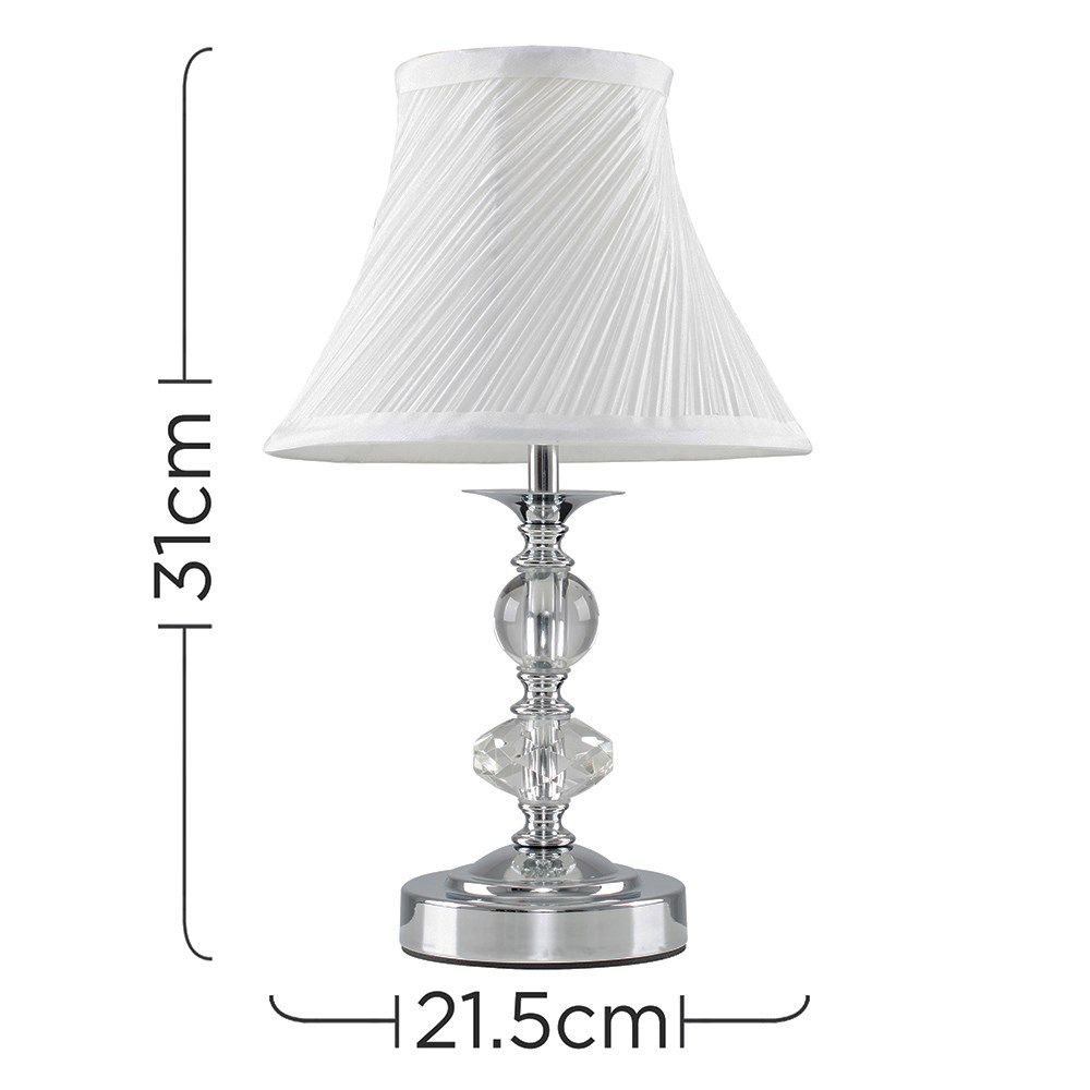 lse - Jagier Glass Touch Table Lamp With White Swirled Shade - Luminosity Designs Ltd