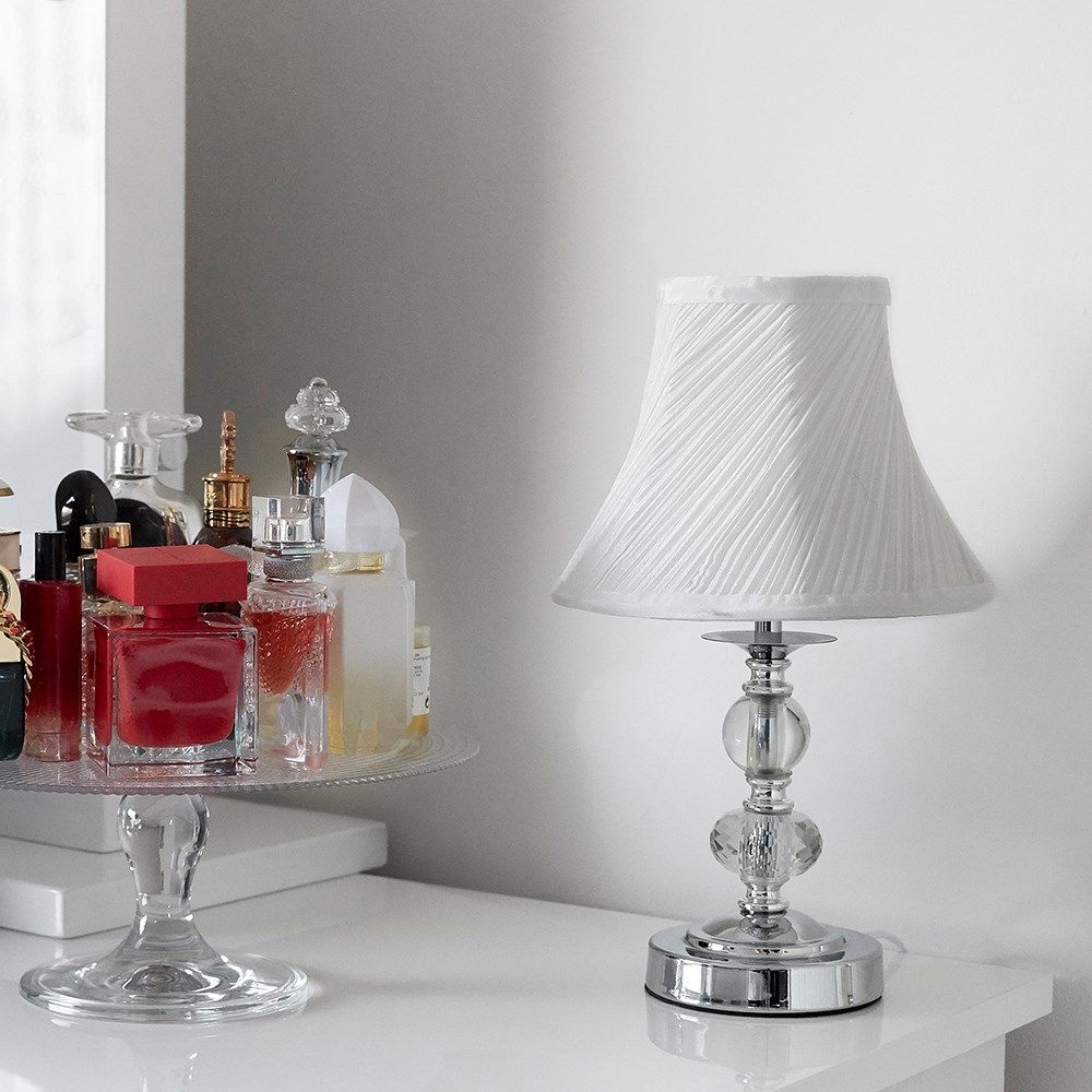 lse - Jagier Glass Touch Table Lamp With White Swirled Shade - Luminosity Designs Ltd