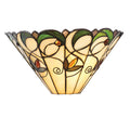 Tiffany - Jamelia Tiffany Glass Semi Flush Wall Light in Ivory and Green with Bronze Trim. 1x ses Bulb - Luminosity Designs Ltd