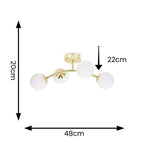 lse - Jas 4 Light Curved Frame Flush Ceiling Light with Opal Bubbles - Luminosity Designs Ltd
