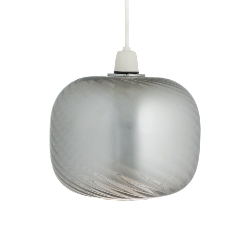 Oaks Lighting - Jesmond Non Electric Pumpkin Glass Swirled Shade for Ceiling Pendants - Luminosity Designs Ltd