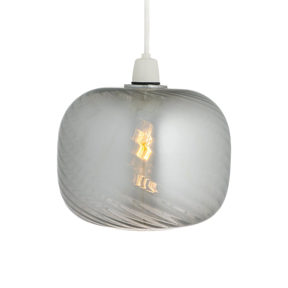 Oaks Lighting - Jesmond Non Electric Pumpkin Glass Swirled Shade for Ceiling Pendants - Luminosity Designs Ltd
