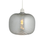 Oaks Lighting - Jesmond Non Electric Pumpkin Glass Swirled Shade for Ceiling Pendants - Luminosity Designs Ltd