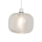 Oaks Lighting - Jesmond Non Electric Pumpkin Glass Swirled Shade for Ceiling Pendants - Luminosity Designs Ltd