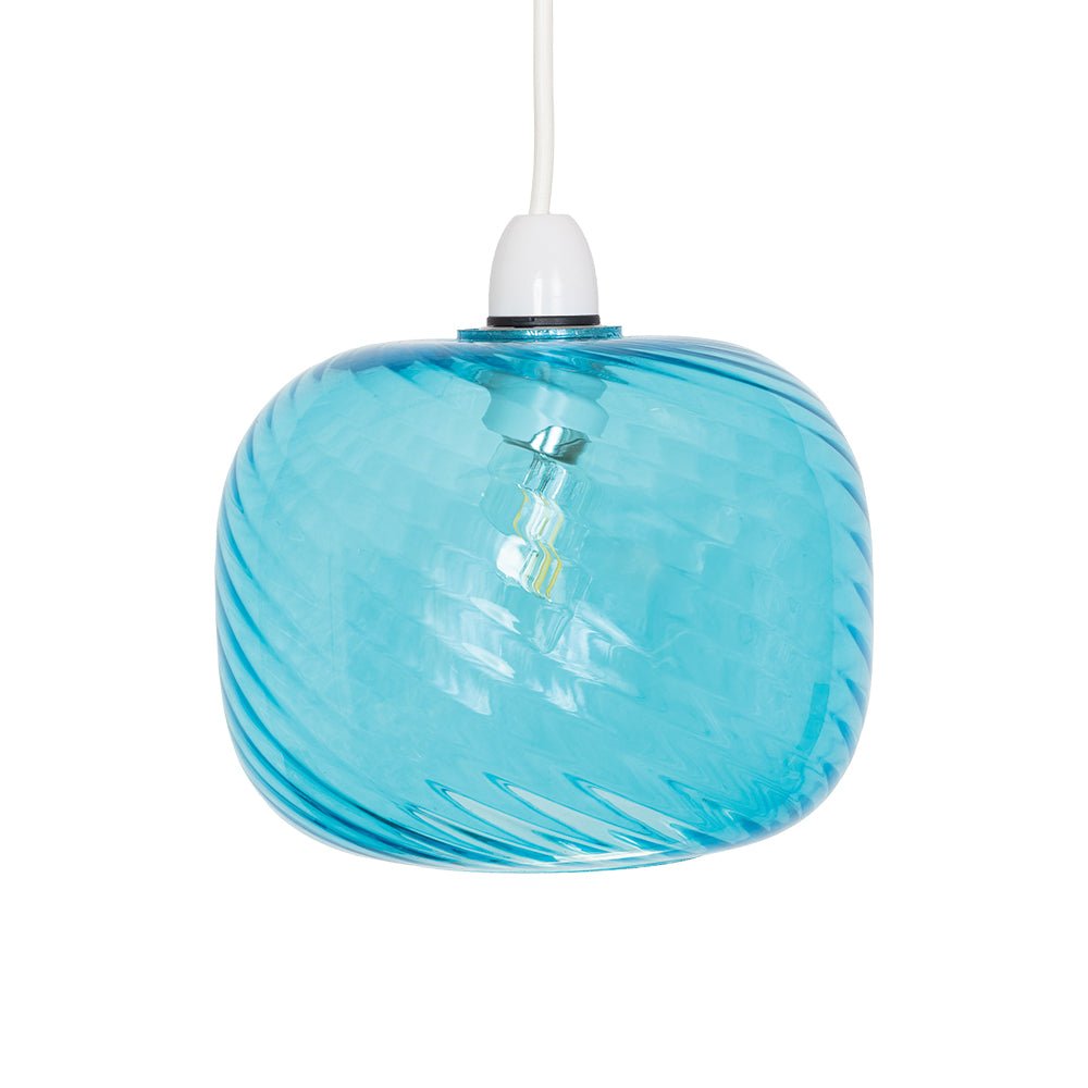Oaks Lighting - Jesmond Non Electric Pumpkin Glass Swirled Shade for Ceiling Pendants - Luminosity Designs Ltd