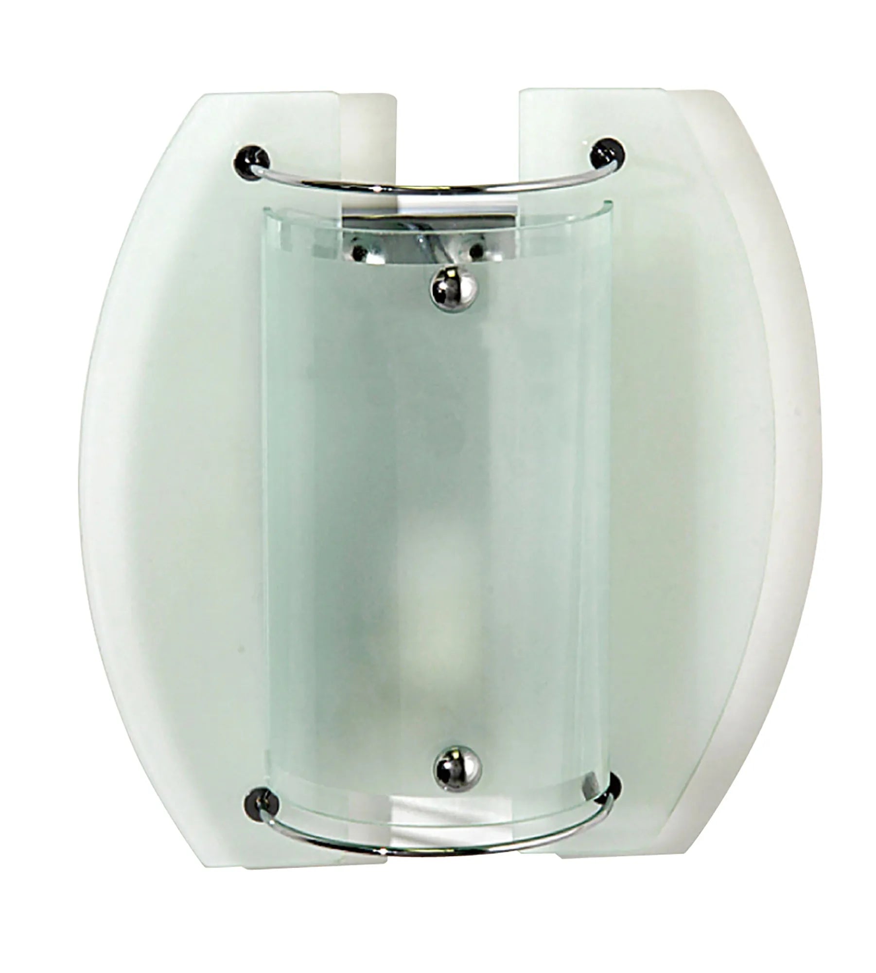 Diyas - Jiva Flush Glass Wall Lamp, 1 Light E14, Polished Chrome/Frosted Glass (Diyas IL20520) - Luminosity Designs Ltd