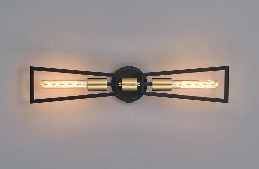 Luminosity Designs - Joel Modern Style Switched Wall Lamp, 2 Light E27 - Luminosity Designs Ltd