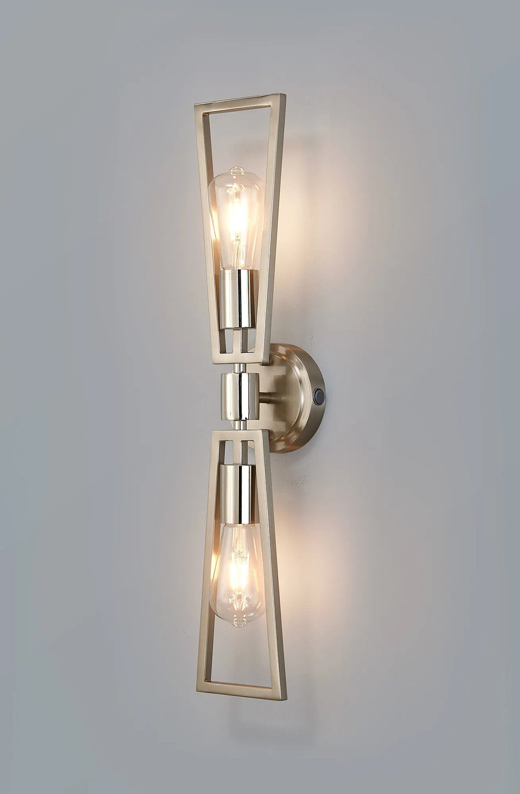 Luminosity Designs - Joel Modern Style Switched Wall Lamp, 2 Light E27 - Luminosity Designs Ltd