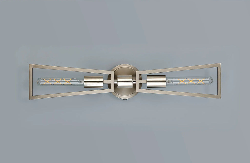 Luminosity Designs - Joel Modern Style Switched Wall Lamp, 2 Light E27 - Luminosity Designs Ltd