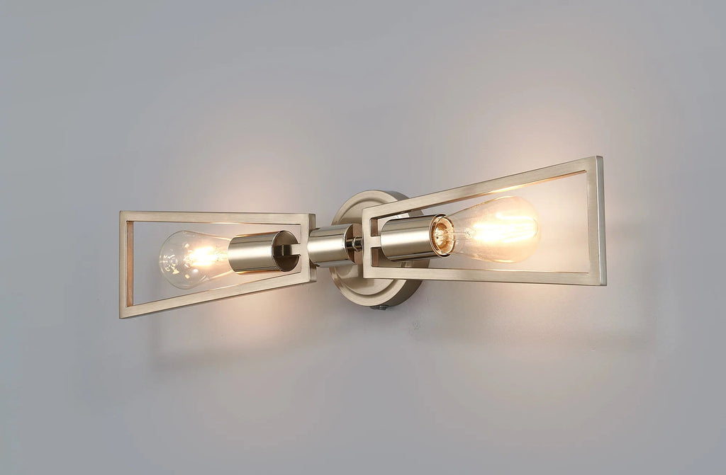 Luminosity Designs - Joel Modern Style Switched Wall Lamp, 2 Light E27 - Luminosity Designs Ltd