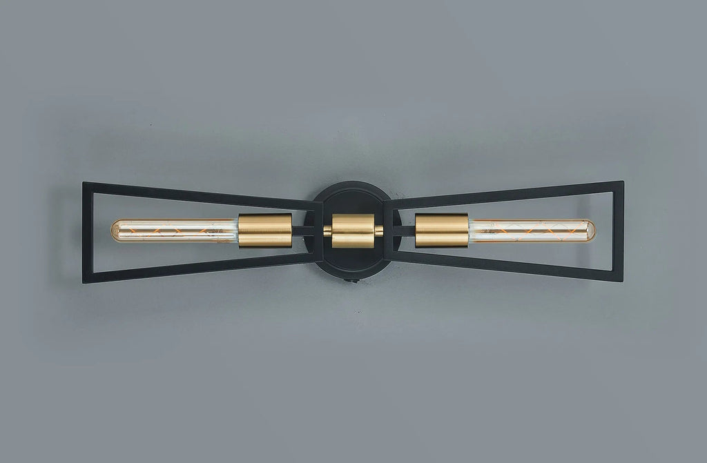 Luminosity Designs - Joel Modern Style Switched Wall Lamp, 2 Light E27 - Luminosity Designs Ltd