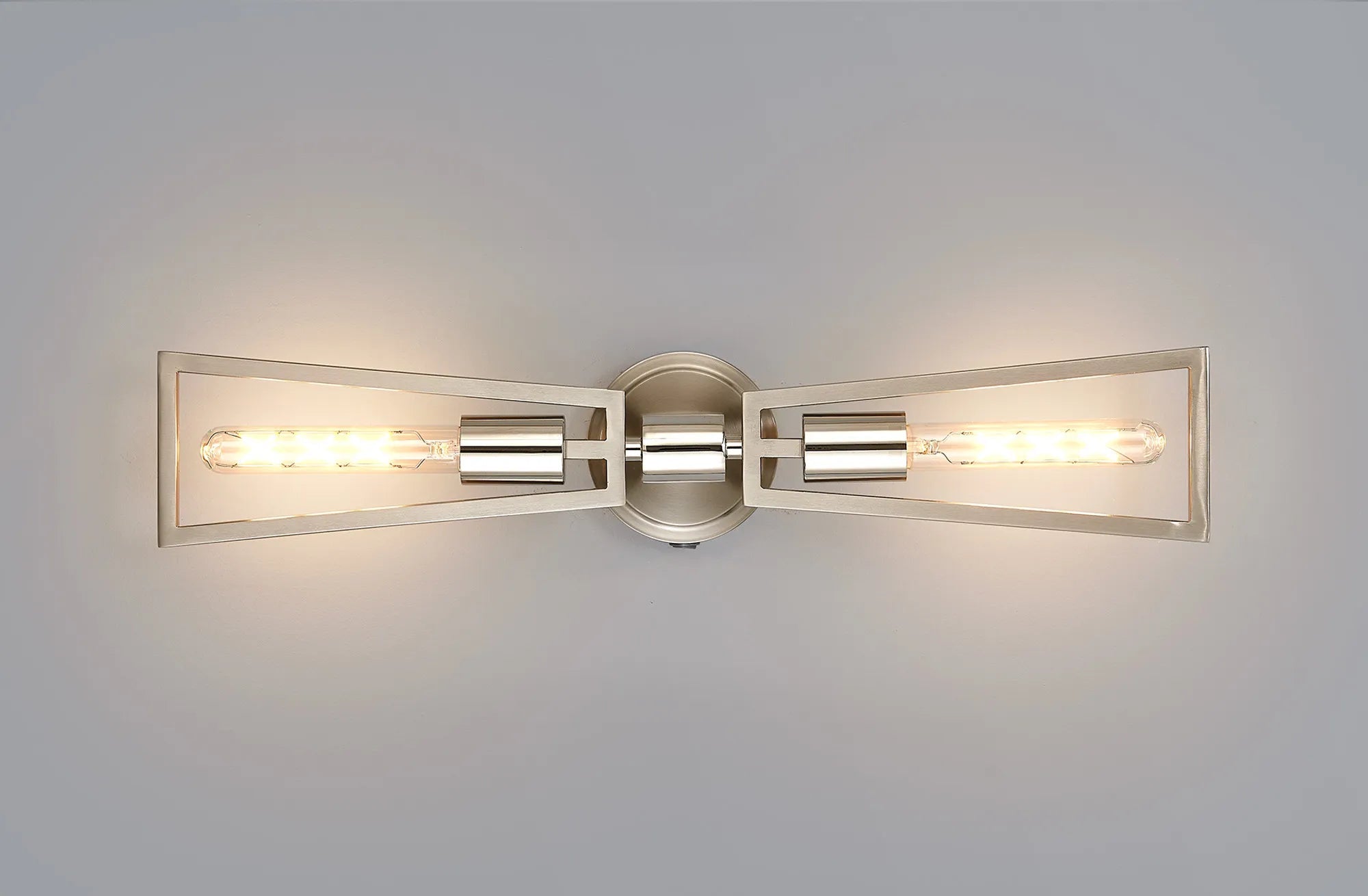 Luminosity Designs - Joel Modern Style Switched Wall Lamp, 2 Light E27 - Luminosity Designs Ltd
