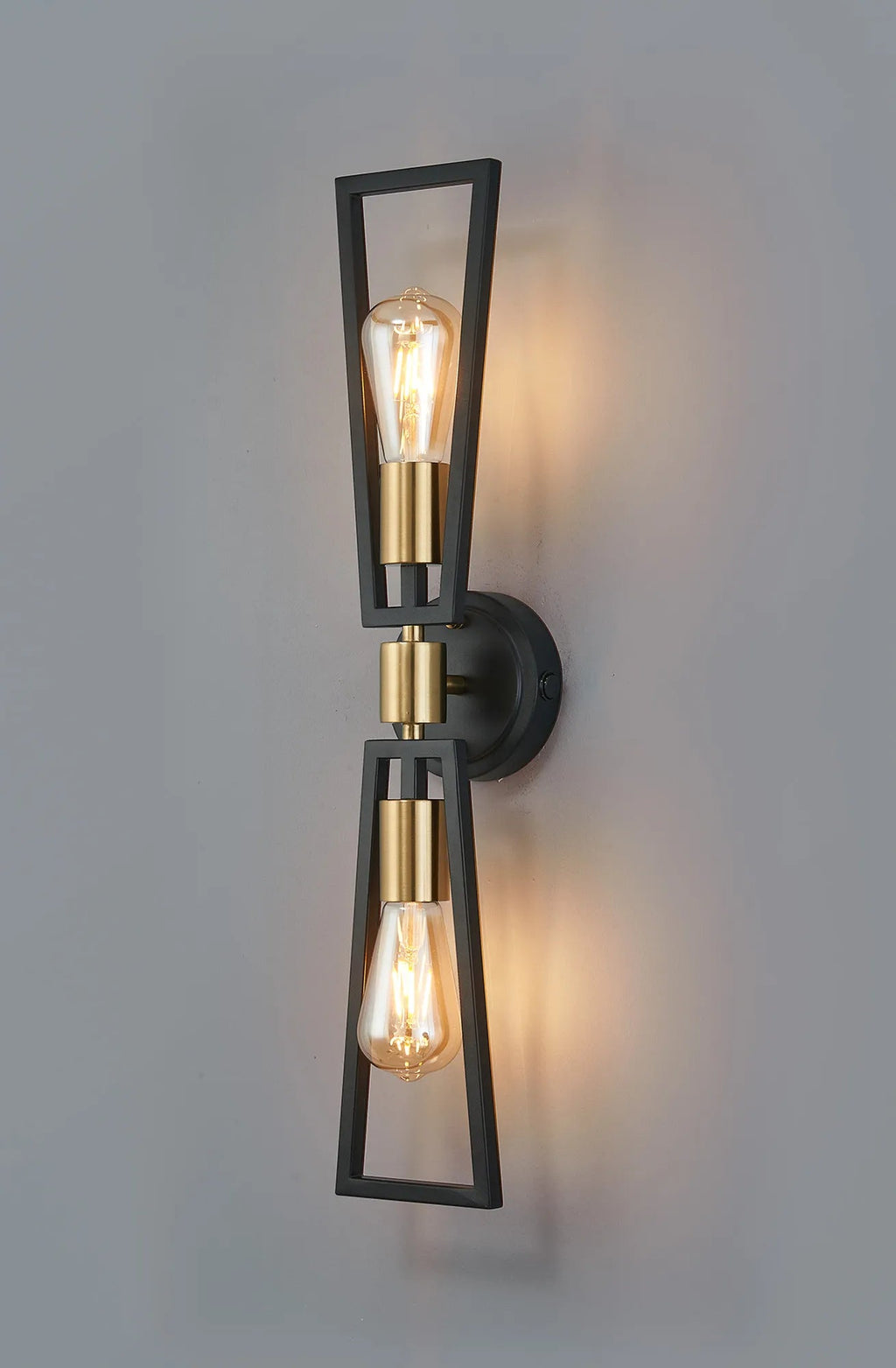 Luminosity Designs - Joel Modern Style Switched Wall Lamp, 2 Light E27 - Luminosity Designs Ltd