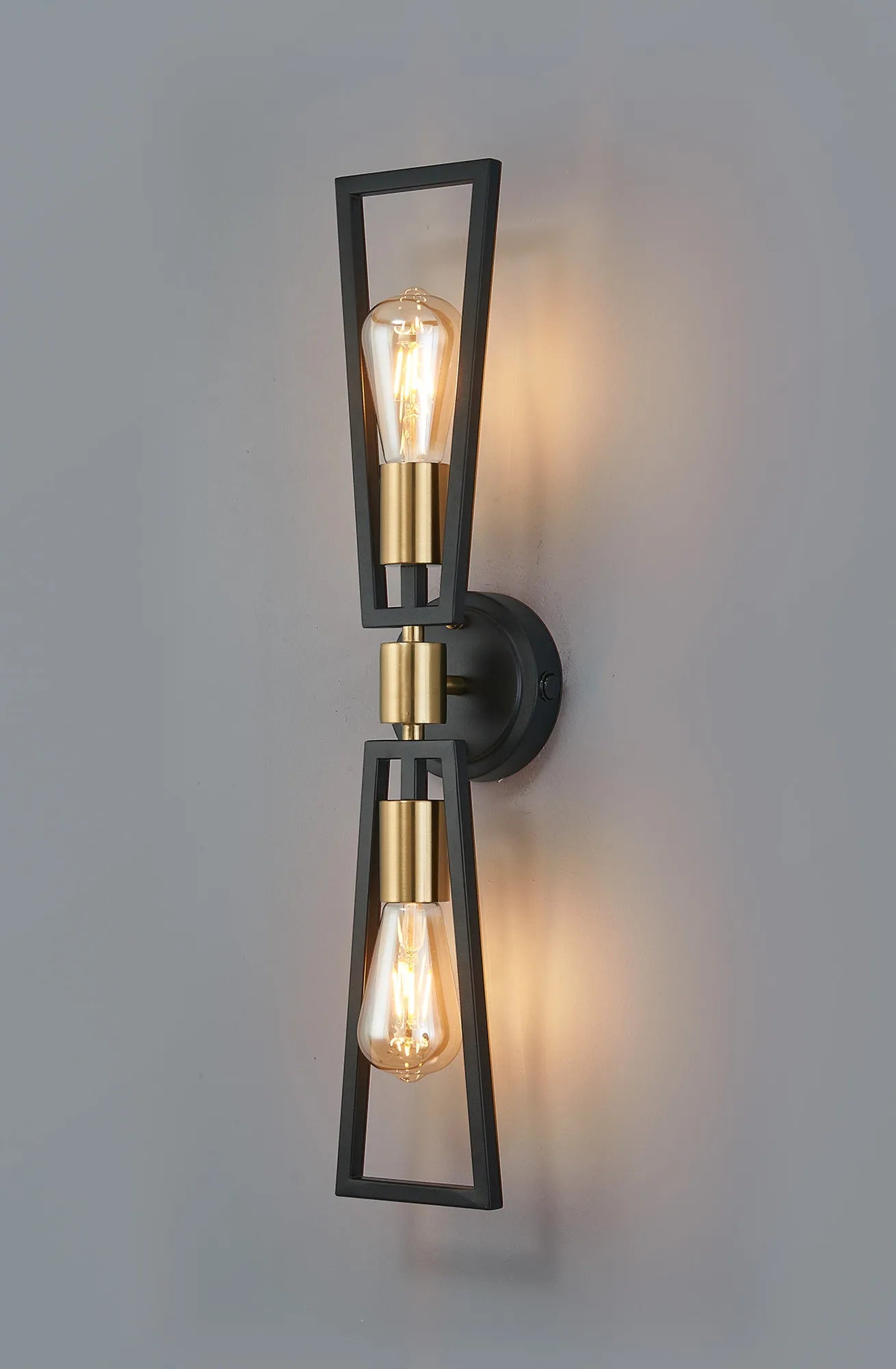 Luminosity Designs - Joel Modern Style Switched Wall Lamp, 2 Light E27 - Luminosity Designs Ltd