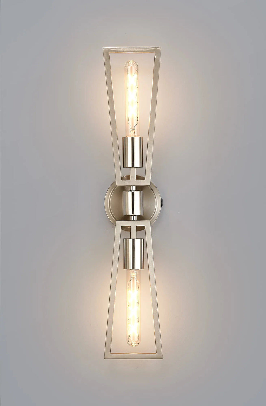 Luminosity Designs - Joel Modern Style Switched Wall Lamp, 2 Light E27 - Luminosity Designs Ltd