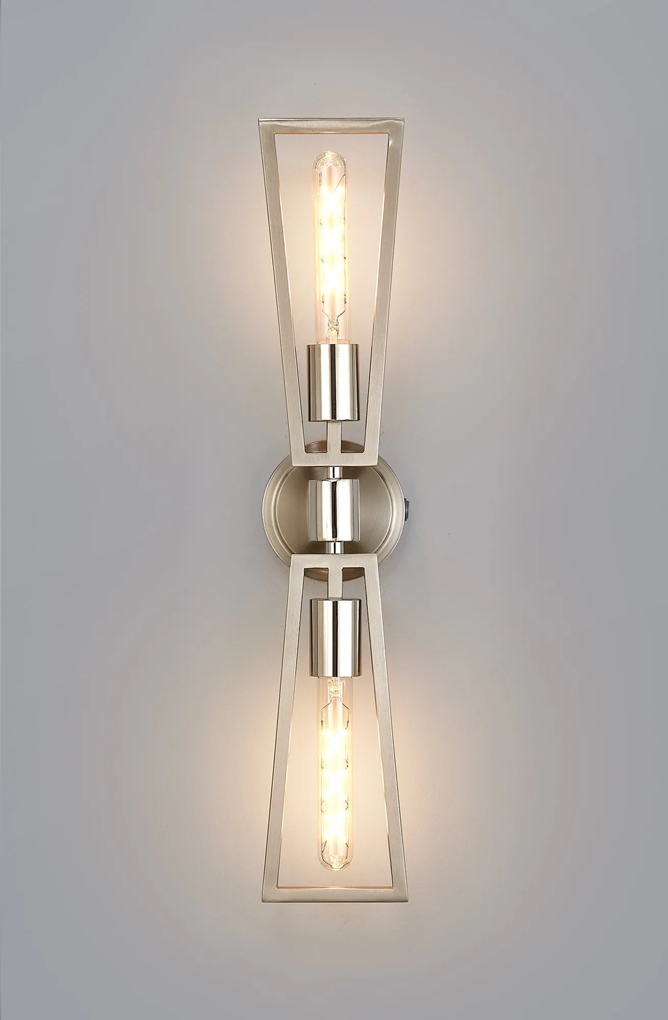 Luminosity Designs - Joel Modern Style Switched Wall Lamp, 2 Light E27 - Luminosity Designs Ltd