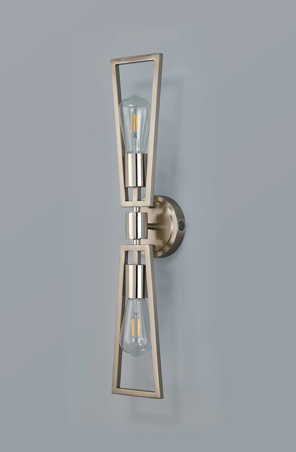 Luminosity Designs - Joel Modern Style Switched Wall Lamp, 2 Light E27 - Luminosity Designs Ltd