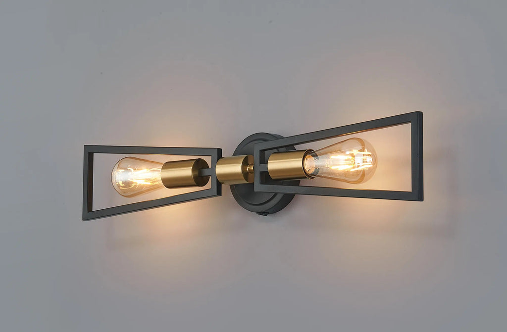 Luminosity Designs - Joel Modern Style Switched Wall Lamp, 2 Light E27 - Luminosity Designs Ltd