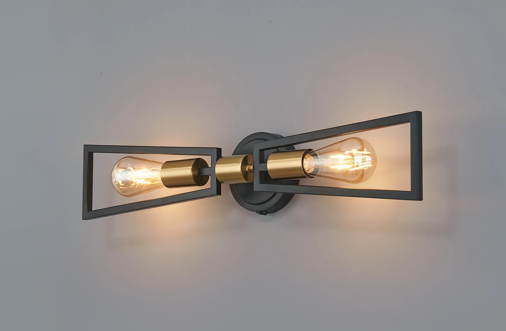 Luminosity Designs - Joel Modern Style Switched Wall Lamp, 2 Light E27 - Luminosity Designs Ltd
