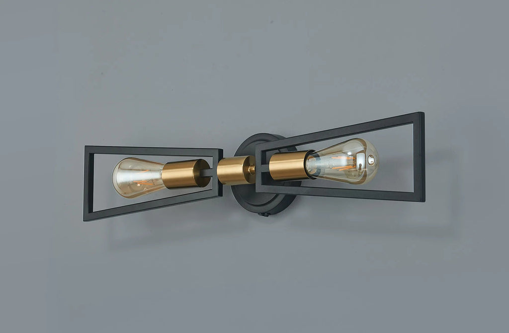 Luminosity Designs - Joel Modern Style Switched Wall Lamp, 2 Light E27 - Luminosity Designs Ltd