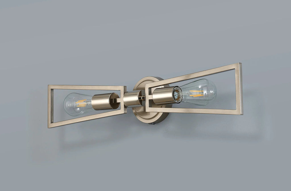 Luminosity Designs - Joel Modern Style Switched Wall Lamp, 2 Light E27 - Luminosity Designs Ltd
