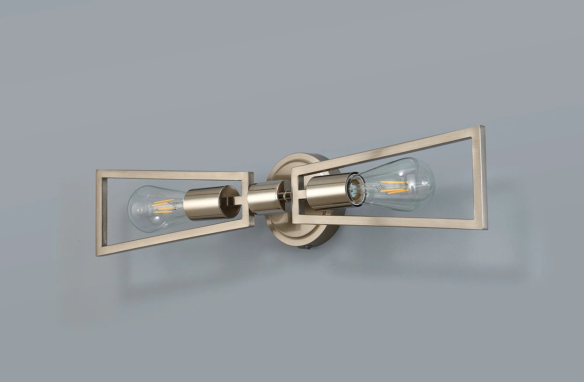 Luminosity Designs - Joel Modern Style Switched Wall Lamp, 2 Light E27 - Luminosity Designs Ltd