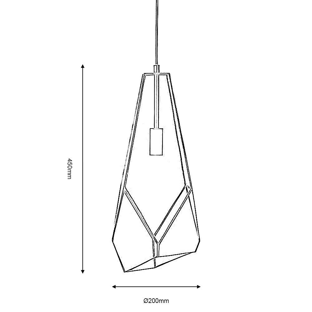 Oaks Lighting - Jonk Large Modern Geometric Pendant, 1 x E27 - Luminosity Designs Ltd
